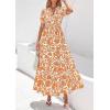 image:imagePRETTYGARDEN Womens Summer Maxi Dresses Boho Floral Short Sleeve V Neck Casual Wedding Guest 2026 Beach Vacation OutfitsFloral White Orange