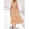 image:imagePRETTYGARDEN Womens Summer Maxi Dresses Boho Floral Short Sleeve V Neck Casual Wedding Guest 2026 Beach Vacation OutfitsFloral White Orange