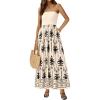 image:imagePRETTYGARDEN Summer Dresses for Women 2026 Floral Patchwork Strapless Tube Long Flowy Dress Beach Vacation ClothesFloral Apricot Black
