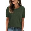 image:imagePRETTYGARDEN Womens 2026 Spring Short Sleeve Sweater Knit Going Out Tops Work Shirts Trendy Summer Business Casual OutfitsArmy Green