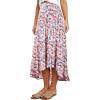 image:imagePRETTYGARDEN Womens Ditzy Floral Print Midi Skirt Boho Elastic High Waist Long Skirts for Women Trendy High Low HemBlue Red