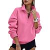 image:imagePRETTYGARDEN Womens Half Zip Oversized Sweatshirts Fleece Hoodies 2026 Trendy Long Sleeve Pullover Tops Y2k Spring OutfitsPink