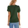 image:imagePRETTYGARDEN Womens Sweaters Spring 2026 Summer Puff Short Sleeve Sweater Trendy Cute Knit Work Blouses Business Casual TopsArmy Green