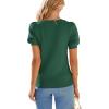 image:imagePRETTYGARDEN Womens Sweaters Spring 2026 Summer Puff Short Sleeve Sweater Trendy Cute Knit Work Blouses Business Casual TopsDark Green