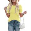 image:imagePRETTYGARDEN Womens Sweaters Spring 2026 Summer Puff Short Sleeve Sweater Trendy Cute Knit Work Blouses Business Casual TopsLight Yellow