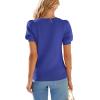 image:imagePRETTYGARDEN Womens Sweaters Spring 2026 Summer Puff Short Sleeve Sweater Trendy Cute Knit Work Blouses Business Casual TopsRoyal Blue