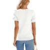 image:imagePRETTYGARDEN Womens Sweaters Spring 2026 Summer Puff Short Sleeve Sweater Trendy Cute Knit Work Blouses Business Casual TopsWhite