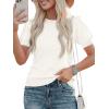 image:imagePRETTYGARDEN Womens Sweaters Spring 2026 Summer Puff Short Sleeve Sweater Trendy Cute Knit Work Blouses Business Casual TopsWhite