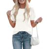 image:imagePRETTYGARDEN Womens Sweaters Spring 2026 Summer Puff Short Sleeve Sweater Trendy Cute Knit Work Blouses Business Casual TopsWhite