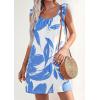 image:imagePRETTYGARDEN Sundresses for Women 2026 Boho Floral Summer Dresses Ruffle Cap Sleeve Short A Line Mini Beach Vacation DressWhite Blue Floral