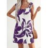 image:imagePRETTYGARDEN Sundresses for Women 2026 Boho Floral Summer Dresses Ruffle Cap Sleeve Short A Line Mini Beach Vacation DressWhite Purple Floral