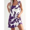 image:imagePRETTYGARDEN Sundresses for Women 2026 Boho Floral Summer Dresses Ruffle Cap Sleeve Short A Line Mini Beach Vacation DressWhite Purple Floral