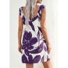 image:imagePRETTYGARDEN Sundresses for Women 2026 Boho Floral Summer Dresses Ruffle Cap Sleeve Short A Line Mini Beach Vacation DressWhite Purple Floral