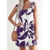 image:imagePRETTYGARDEN Sundresses for Women 2026 Boho Floral Summer Dresses Ruffle Cap Sleeve Short A Line Mini Beach Vacation DressWhite Purple Floral