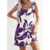 image:imagePRETTYGARDEN Sundresses for Women 2026 Boho Floral Summer Dresses Ruffle Cap Sleeve Short A Line Mini Beach Vacation DressWhite Purple Floral