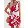 image:imagePRETTYGARDEN Sundresses for Women 2026 Boho Floral Summer Dresses Ruffle Cap Sleeve Short A Line Mini Beach Vacation DressWhite Red Floral