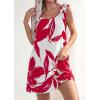 image:imagePRETTYGARDEN Sundresses for Women 2026 Boho Floral Summer Dresses Ruffle Cap Sleeve Short A Line Mini Beach Vacation DressWhite Red Floral