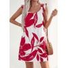image:imagePRETTYGARDEN Sundresses for Women 2026 Boho Floral Summer Dresses Ruffle Cap Sleeve Short A Line Mini Beach Vacation DressWhite Red Floral