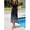 image:imagePRETTYGARDEN Womens Boho Floral Maxi Dress Summer 2026 Short Sleeve Tie V Neck Spring Wedding Guest Flowy Beach Sun DressesBlack White Floral