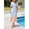 image:imagePRETTYGARDEN Womens Boho Floral Maxi Dress Summer 2026 Short Sleeve Tie V Neck Spring Wedding Guest Flowy Beach Sun DressesLight Blue