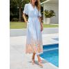 image:imagePRETTYGARDEN Womens Boho Floral Maxi Dress Summer 2026 Short Sleeve Tie V Neck Spring Wedding Guest Flowy Beach Sun DressesLight Blue