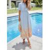image:imagePRETTYGARDEN Womens Boho Floral Maxi Dress Summer 2026 Short Sleeve Tie V Neck Spring Wedding Guest Flowy Beach Sun DressesLight Blue
