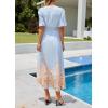 image:imagePRETTYGARDEN Womens Boho Floral Maxi Dress Summer 2026 Short Sleeve Tie V Neck Spring Wedding Guest Flowy Beach Sun DressesLight Blue
