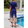 image:imagePRETTYGARDEN Womens Boho Floral Maxi Dress Summer 2026 Short Sleeve Tie V Neck Spring Wedding Guest Flowy Beach Sun DressesNavy Blue