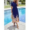 image:imagePRETTYGARDEN Womens Boho Floral Maxi Dress Summer 2026 Short Sleeve Tie V Neck Spring Wedding Guest Flowy Beach Sun DressesNavy Blue
