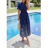 image:imagePRETTYGARDEN Womens Boho Floral Maxi Dress Summer 2026 Short Sleeve Tie V Neck Spring Wedding Guest Flowy Beach Sun DressesNavy Blue White Floral