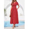 image:imagePRETTYGARDEN Womens Boho Maxi Dress 2026 Floral Summer Spring Short Sleeve V Neck A Line Embroidered Beach Vacation DressesRed