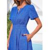 image:imagePRETTYGARDEN Womens Boho Maxi Dress 2026 Floral Summer Spring Short Sleeve V Neck A Line Embroidered Beach Vacation DressesRoyal Blue