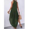 image:imagePRETTYGARDEN Womens Flowy Maxi Dresses Summer 2026 Halter Sleeveless Long Asymmetrical Spring Dress Beach Vacation SundressArmy Green