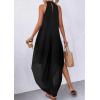 image:imagePRETTYGARDEN Womens Flowy Maxi Dresses Summer 2026 Halter Sleeveless Long Asymmetrical Spring Dress Beach Vacation SundressBlack