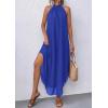 image:imagePRETTYGARDEN Womens Flowy Maxi Dresses Summer 2026 Halter Sleeveless Long Asymmetrical Spring Dress Beach Vacation SundressBlue