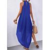 image:imagePRETTYGARDEN Womens Flowy Maxi Dresses Summer 2026 Halter Sleeveless Long Asymmetrical Spring Dress Beach Vacation SundressBlue