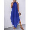 image:imagePRETTYGARDEN Womens Flowy Maxi Dresses Summer 2026 Halter Sleeveless Long Asymmetrical Spring Dress Beach Vacation SundressBlue