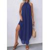 image:imagePRETTYGARDEN Womens Flowy Maxi Dresses Summer 2026 Halter Sleeveless Long Asymmetrical Spring Dress Beach Vacation SundressDark Blue