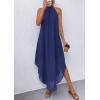 image:imagePRETTYGARDEN Womens Flowy Maxi Dresses Summer 2026 Halter Sleeveless Long Asymmetrical Spring Dress Beach Vacation SundressDark Blue