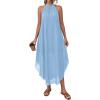 image:imagePRETTYGARDEN Womens Flowy Maxi Dresses Summer 2026 Halter Sleeveless Long Asymmetrical Spring Dress Beach Vacation SundressLight Blue