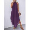 image:imagePRETTYGARDEN Womens Flowy Maxi Dresses Summer 2026 Halter Sleeveless Long Asymmetrical Spring Dress Beach Vacation SundressPurple