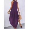image:imagePRETTYGARDEN Womens Flowy Maxi Dresses Summer 2026 Halter Sleeveless Long Asymmetrical Spring Dress Beach Vacation SundressPurple
