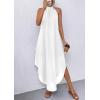 image:imagePRETTYGARDEN Womens Flowy Maxi Dresses Summer 2026 Halter Sleeveless Long Asymmetrical Spring Dress Beach Vacation SundressWhite