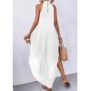 image:imagePRETTYGARDEN Womens Flowy Maxi Dresses Summer 2026 Halter Sleeveless Long Asymmetrical Spring Dress Beach Vacation SundressWhite