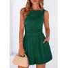 image:imagePRETTYGARDEN Summer Rompers for Women 2026 Dressy Casual Sleeveless Short Wide Leg Jumpsuits Beach Vacation One Piece OutfitsDark Green