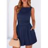 image:imagePRETTYGARDEN Summer Rompers for Women 2026 Dressy Casual Sleeveless Short Wide Leg Jumpsuits Beach Vacation One Piece OutfitsNavy Blue