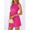 image:imagePRETTYGARDEN Summer Rompers for Women 2026 Dressy Casual Sleeveless Short Wide Leg Jumpsuits Beach Vacation One Piece OutfitsRose Red