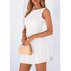 image:imagePRETTYGARDEN Summer Rompers for Women 2026 Dressy Casual Sleeveless Short Wide Leg Jumpsuits Beach Vacation One Piece OutfitsWhite