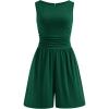 image:imagePRETTYGARDEN Summer Rompers for Women 2026 Dressy Casual Sleeveless Short Wide Leg Jumpsuits Beach Vacation One Piece OutfitsDark Green