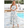 image:imagePRETTYGARDEN Floral Dress for Women Summer Boho Maxi Sundresses 2026 Smocked Long Flowy Spring Beach Wedding Guest DressesApricot Blue Floral